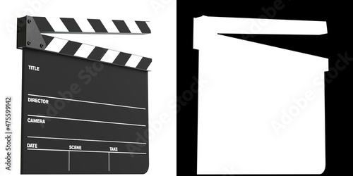 Obraz na płótnie 3D rendering illustration of a clapperboard