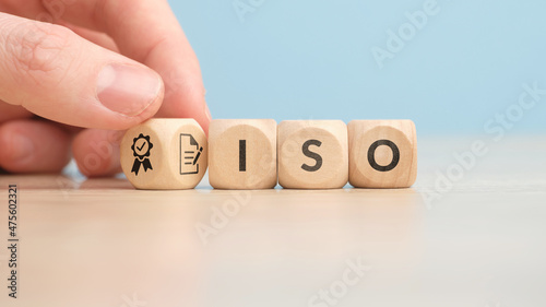 ISO or International Organization for Standardization. Quality and standards concept