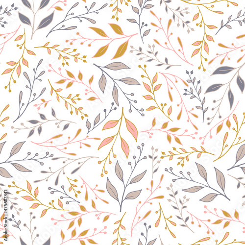 Spring sprouts pattern seamless design. Vintage
