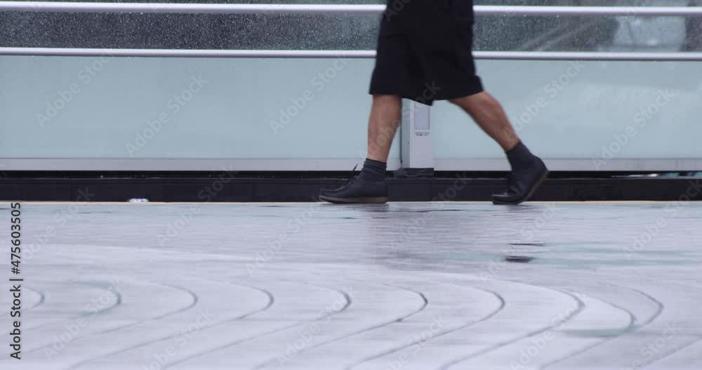A slow motion of walking people on the street in the city A slow motion of walking people on the street in the city