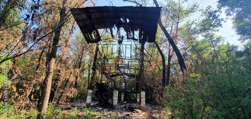 an abandoned house in the woods