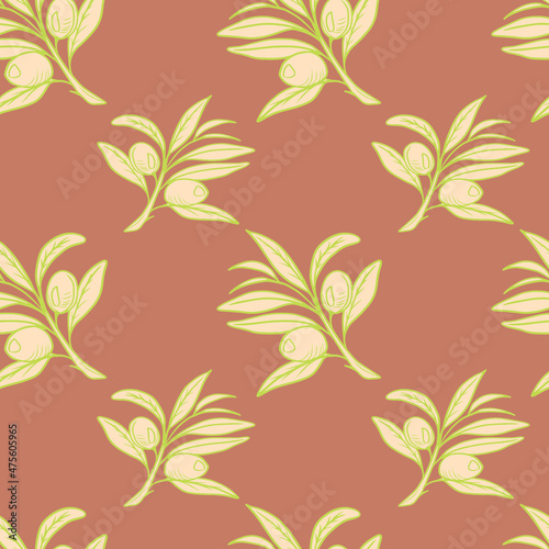 Vector design for postcard backgrounds and fabrics.Botanical design olives 