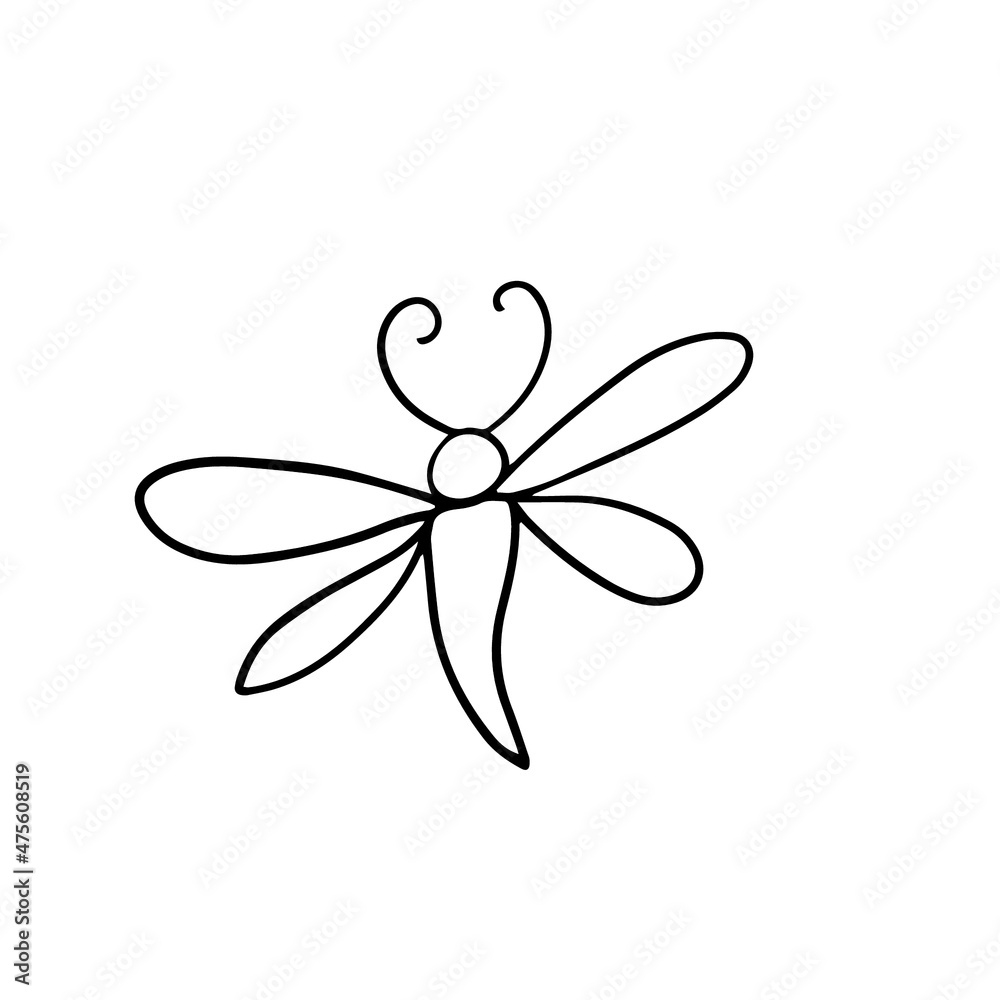 Vector design for postcard backgrounds and fabrics.Botanical Dragonfly design Vector design for postcard backgrounds and fabrics.Botanical Dragonfly design