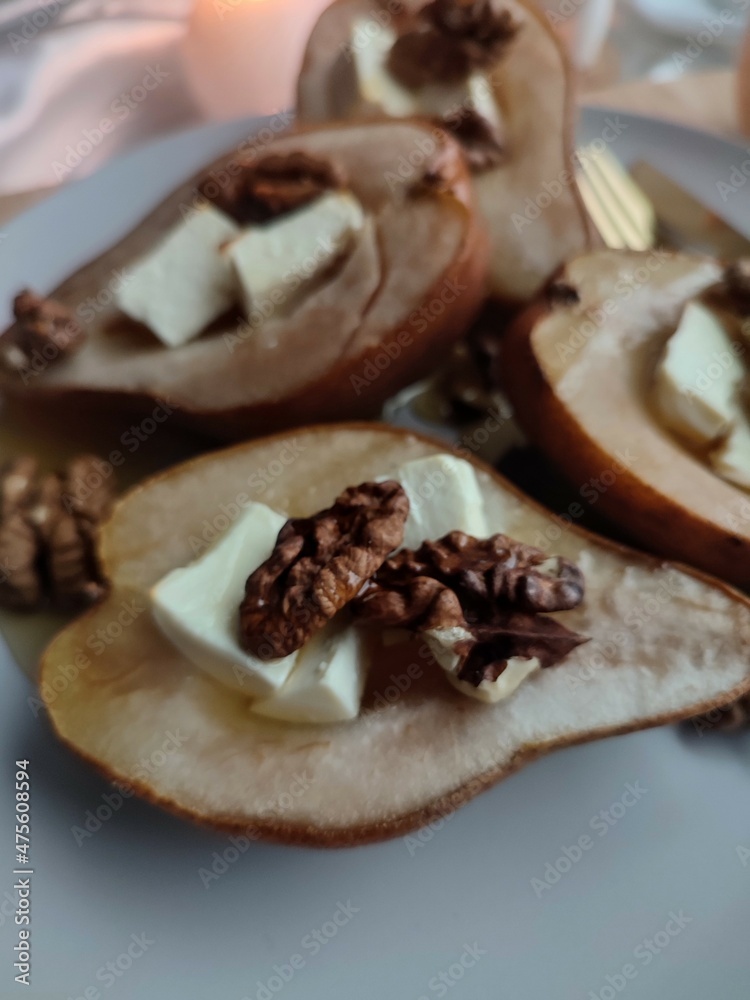 Pears on the plate