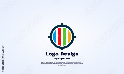 vector business target stats logo design template