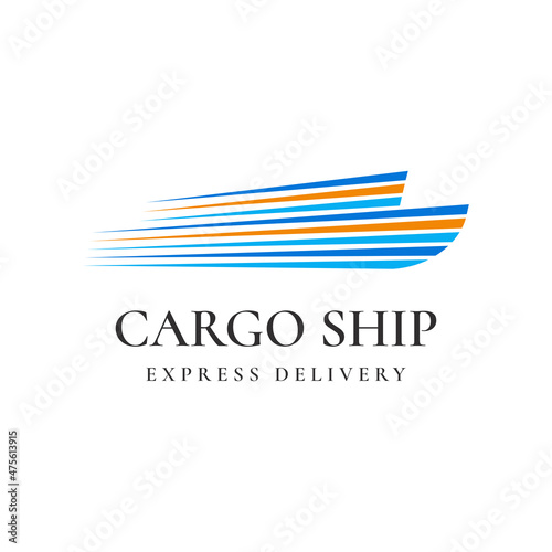 Cargo Ship Logo Design for Express Delivery and Shipping Services