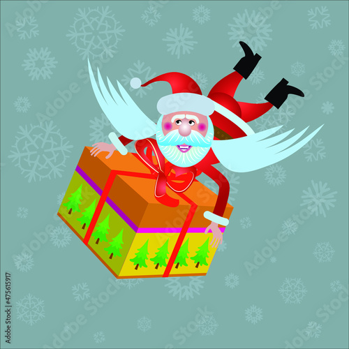 Santa Klaus mit Geschenke, Flügel 