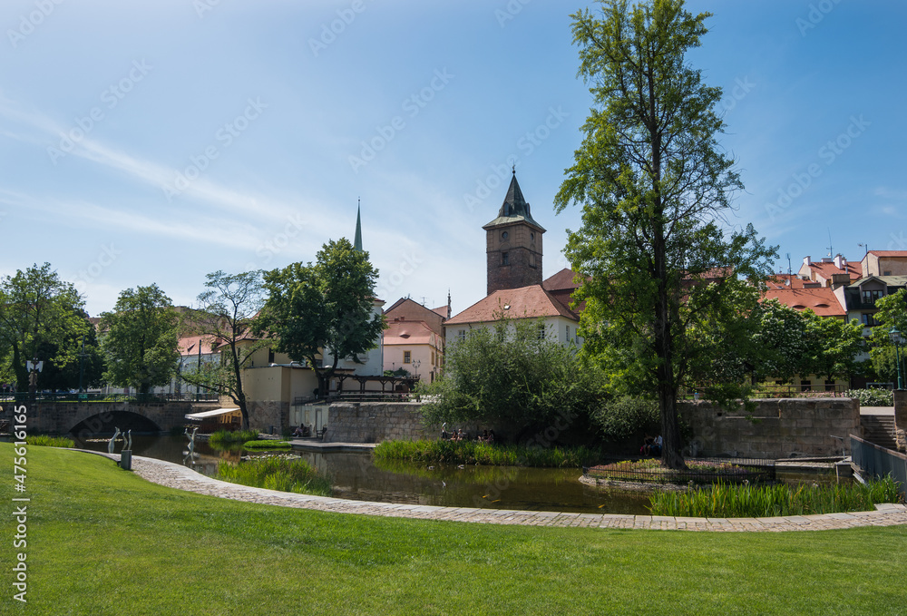 Plzen, Czech Republic, June 2019 - view of Jezírko, a beautiful local park