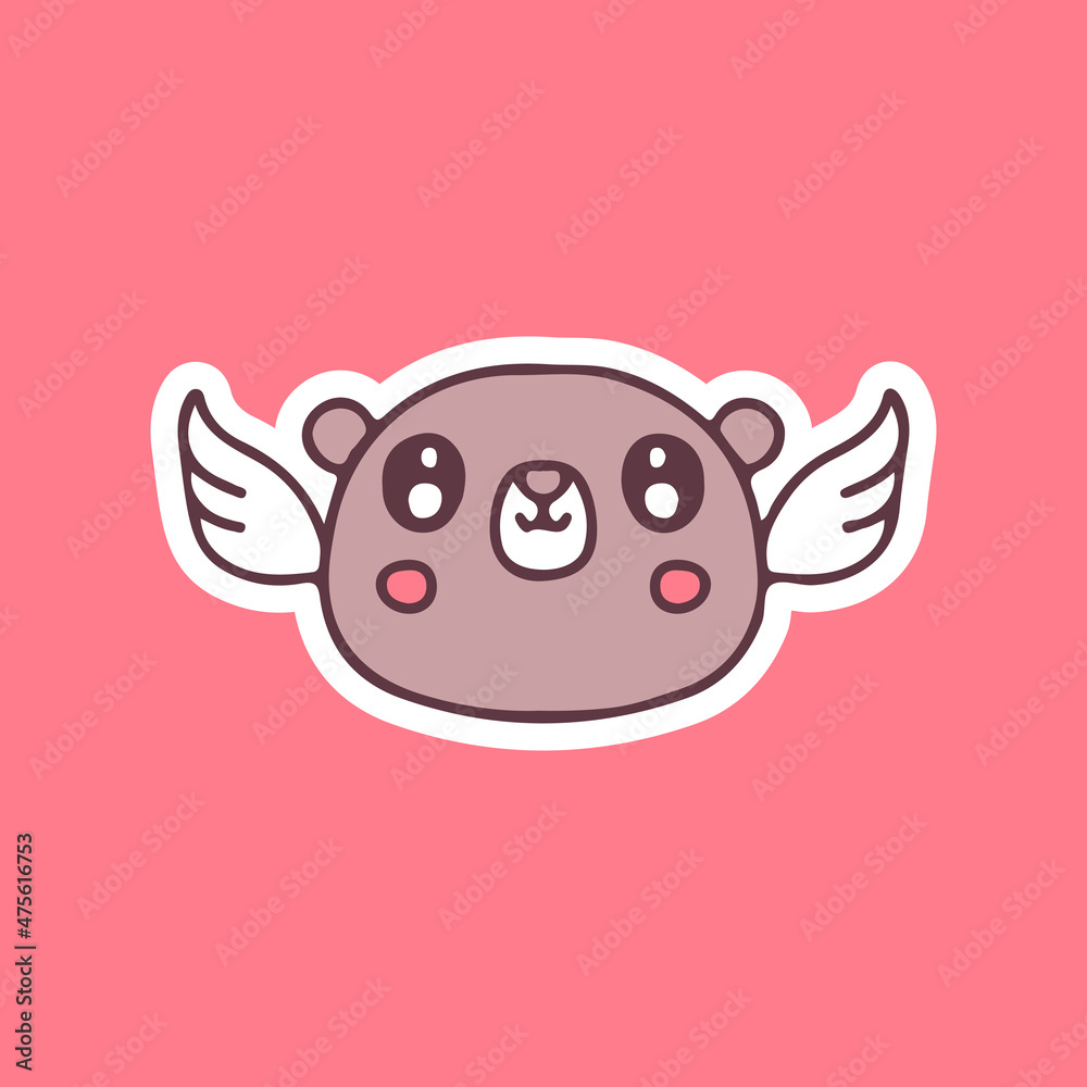 Cute bear with angel wings. illustration for t shirt, poster, logo, sticker, or apparel merchandise. Cute bear with angel wings. illustration for t shirt, poster, logo, sticker, or apparel merchandise.
