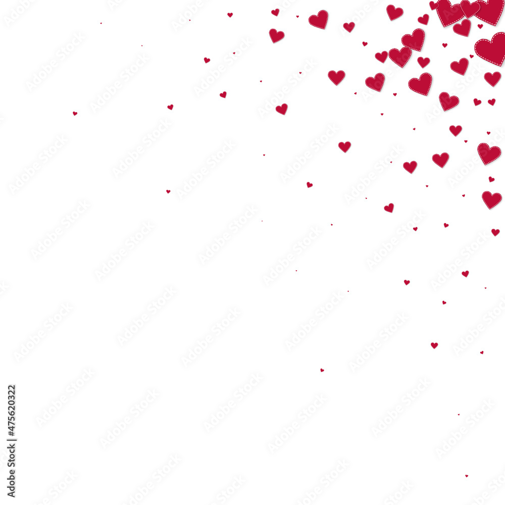 Red heart love confettis. Valentine's day corner m Red heart love confettis. Valentine's day corner m