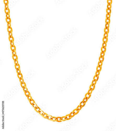 Gold jewelry. Gold chain isolated