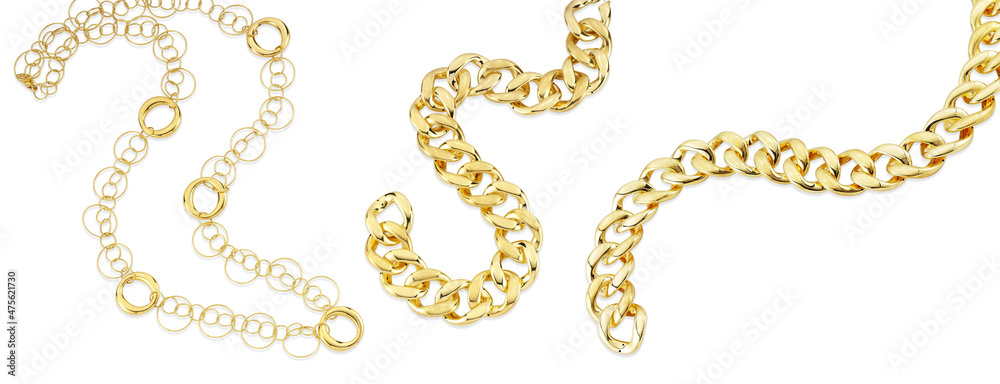 Gold jewelry. Gold bracelet isolated Gold jewelry. Gold bracelet isolated