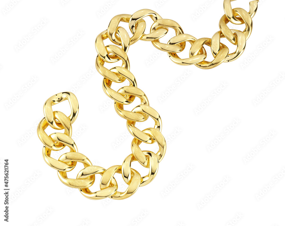 Obraz premium Gold jewelry. Gold bracelet isolated