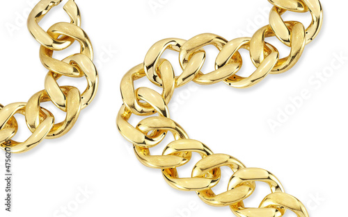 Gold jewelry. Gold bracelet isolated