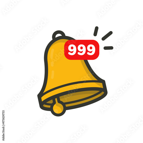 Bell icon with many alert notifications