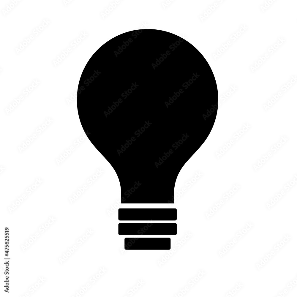 Silhouette of a light bulb. Vectors about inspirations and ideas. Silhouette of a light bulb. Vectors about inspirations and ideas.