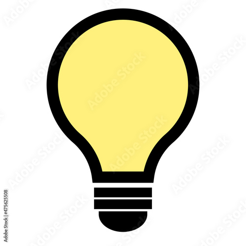 A simple light bulb icon. Can be used for inspiration, ideas, thoughts, hints, etc.