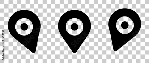 Map pin icon with transparent background. Vector.