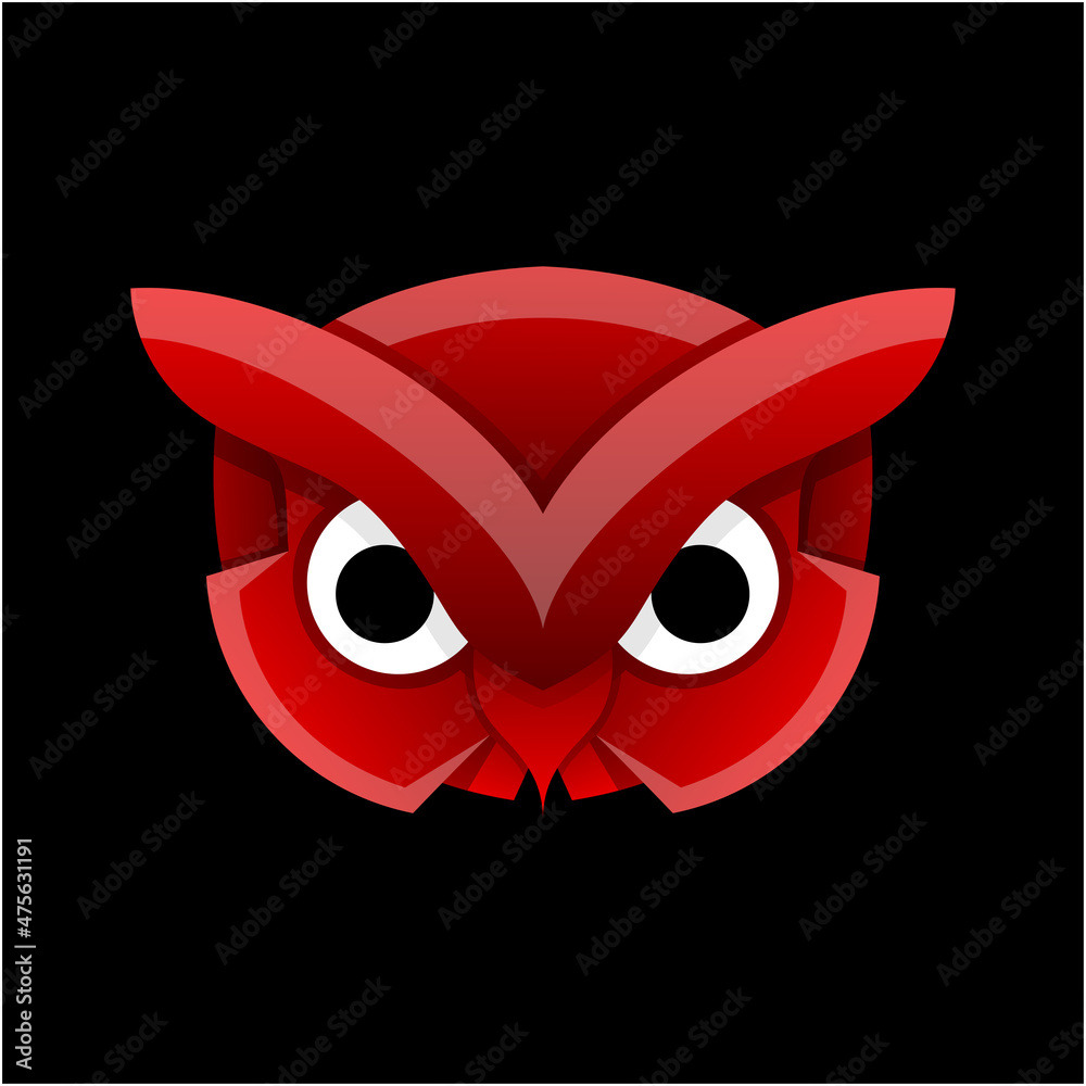 Obraz premium owl gradient logo design template