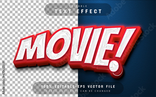 Movie 3d text effect editable