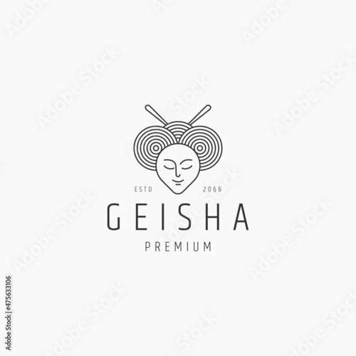 Geisha logo icon design template flat
