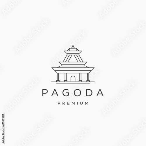 Pagoda logo icon design template flat