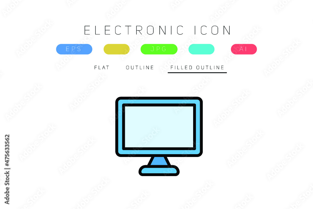 computer monitor with icons