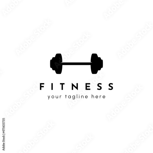 Gym fitness with barbell logo icon vector design template