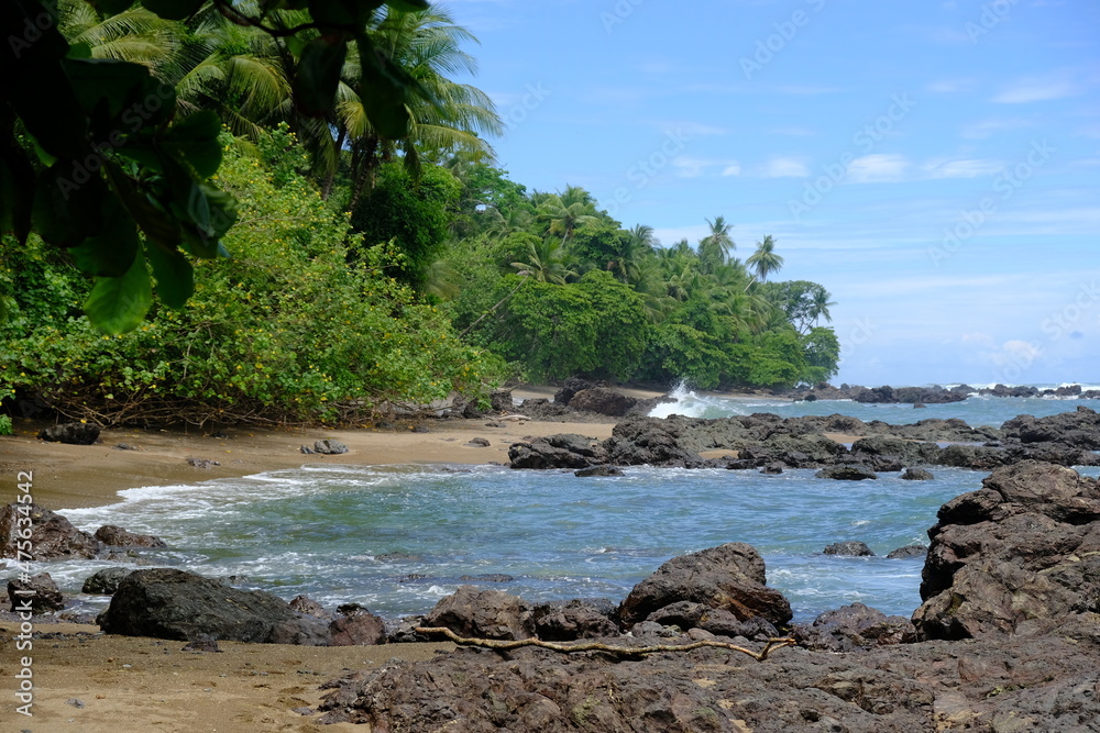 Costa Rica Drake Bay Corcovado National Park - Drake Bay Hiking Trail - Rocky coatline Costa Rica Drake Bay Corcovado National Park - Drake Bay Hiking Trail - Rocky coatline
