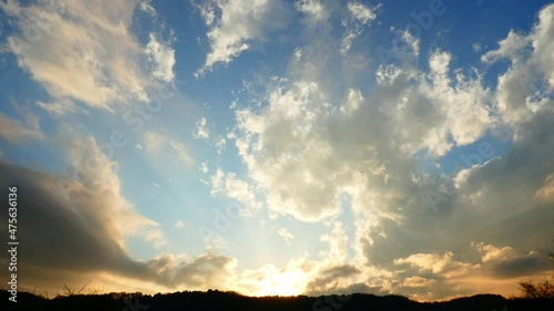 夕暮れのタイムラプス