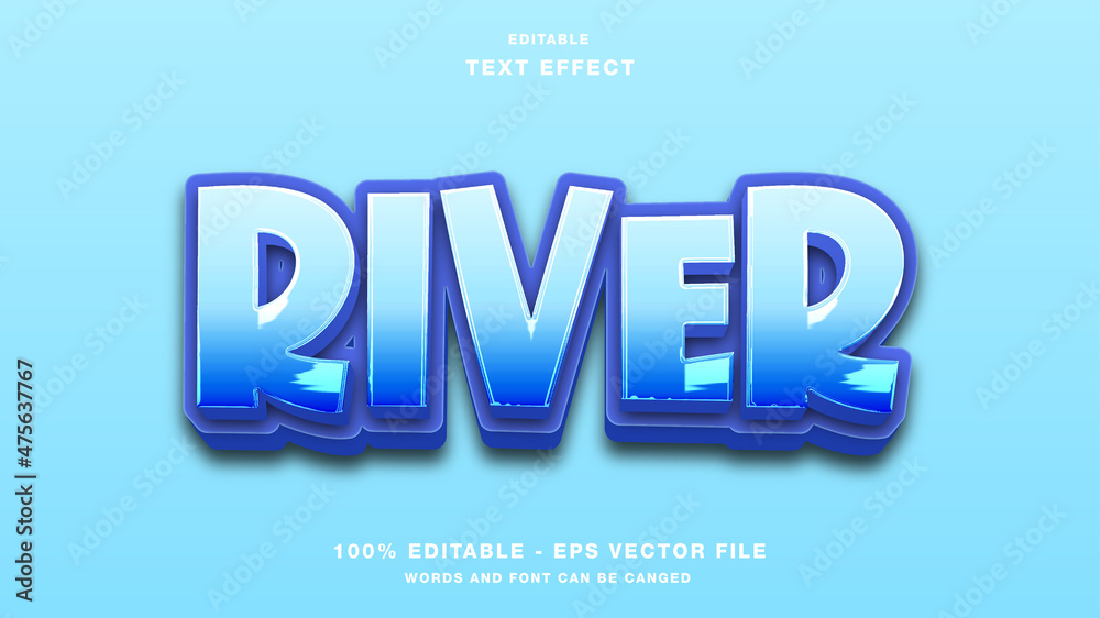 River Editable Text effect