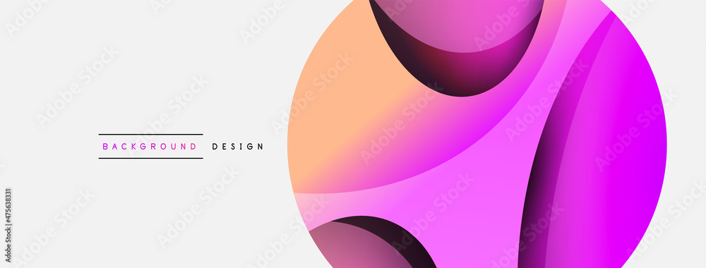 Creative geometric wallpaper. Minimal abstract background. Circle and wave composition vector illustration for wallpaper banner background or landing page Creative geometric wallpaper. Minimal abstract background. Circle and wave composition vector illustration for wallpaper banner background or landing page