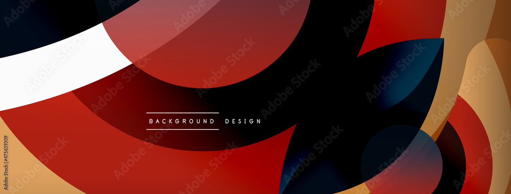 Creative geometric wallpaper. Minimal abstract background. Circle wave and round shapes composition vector illustration for wallpaper banner background or landing page Creative geometric wallpaper. Minimal abstract background. Circle wave and round shapes composition vector illustration for wallpaper banner background or landing page