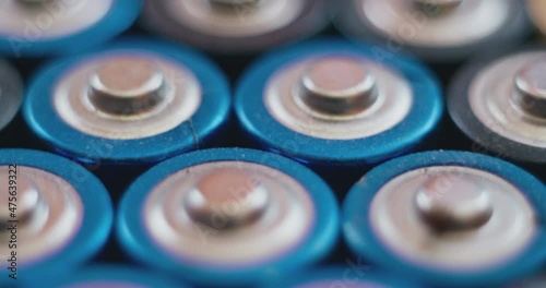 Macro shooting. Large accumulation of batteries. Smooth camera movement