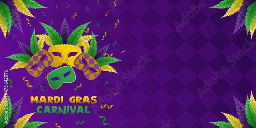 mardi gras carnival background with copy space. vector design illustration