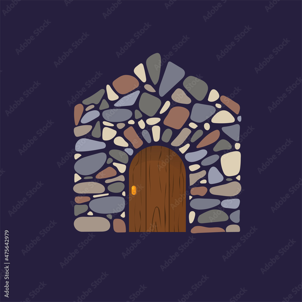 traditional stone house vector traditional stone house vector