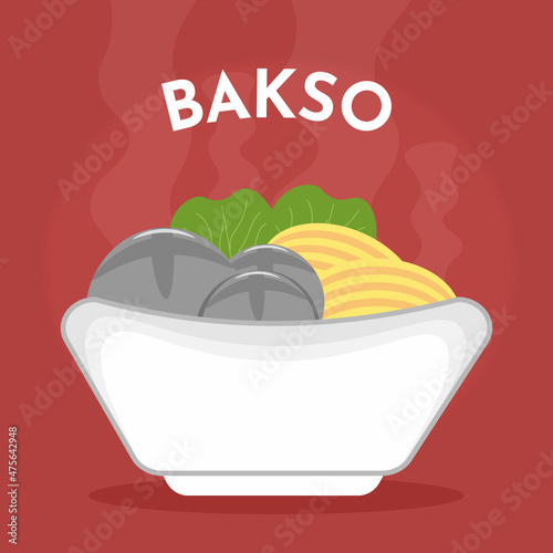 Indonesian traditional culinary : Bakso illustration vector