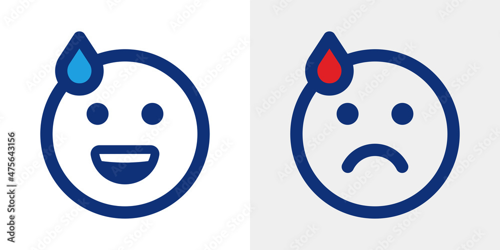 Embarrassed emoticon icon. Worry, ashamed emoji vector illustration. Embarrassed emoticon icon. Worry, ashamed emoji vector illustration.