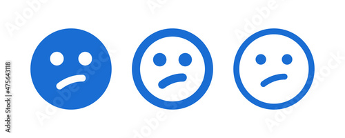 Upset emotion. Worried emoji vector illustration.