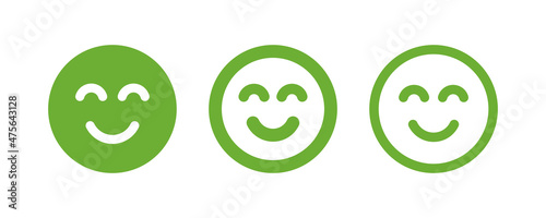 Smile emoji icon set. Smiling face icon vector illustration.