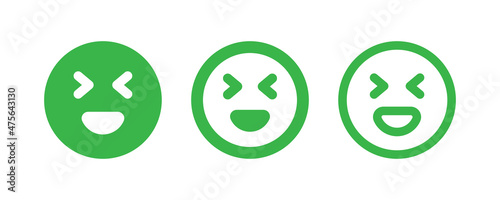 Funny, laugh emoji icon. Smile wink icon emotion.