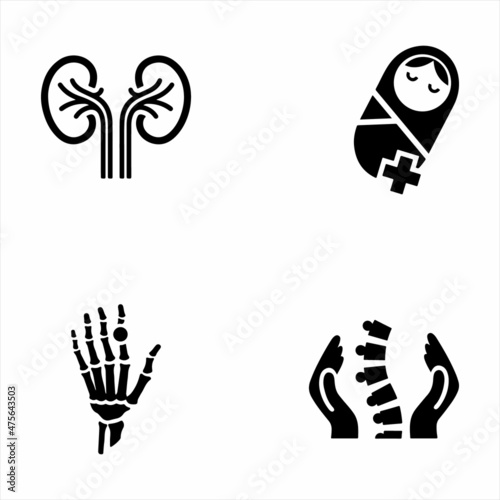 Medical And Treatment Black Icon Set 8