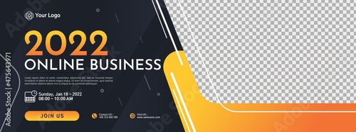 Business conference banner template design for webinar, marketing, online class program, etc