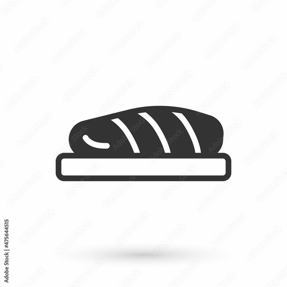 Grey Fish steak icon isolated on white background. Vector Grey Fish steak icon isolated on white background. Vector