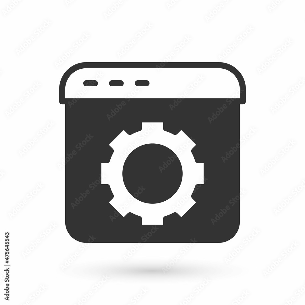 Grey Browser setting icon isolated on white background. Adjusting, service, maintenance, repair, fixing. Vector Grey Browser setting icon isolated on white background. Adjusting, service, maintenance, repair, fixing. Vector