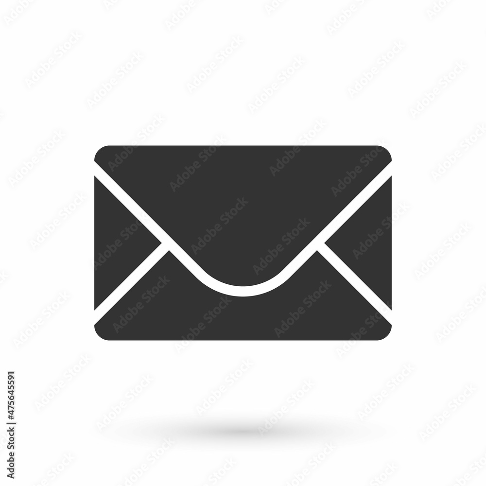 Grey Mail and e-mail icon isolated on white background. Envelope symbol e-mail. Email message sign. Vector Grey Mail and e-mail icon isolated on white background. Envelope symbol e-mail. Email message sign. Vector