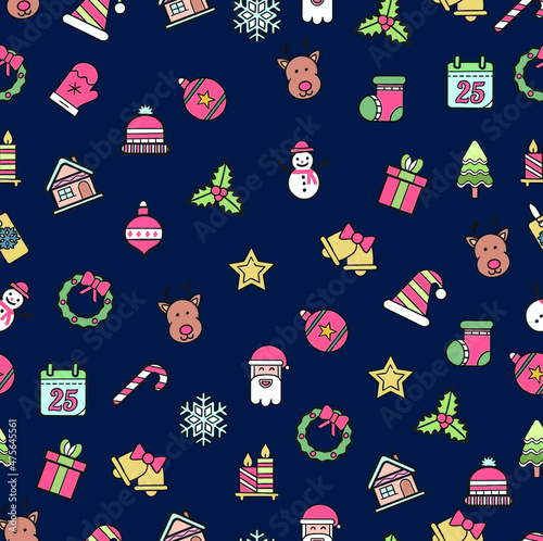 seamless pattern with christmas elements