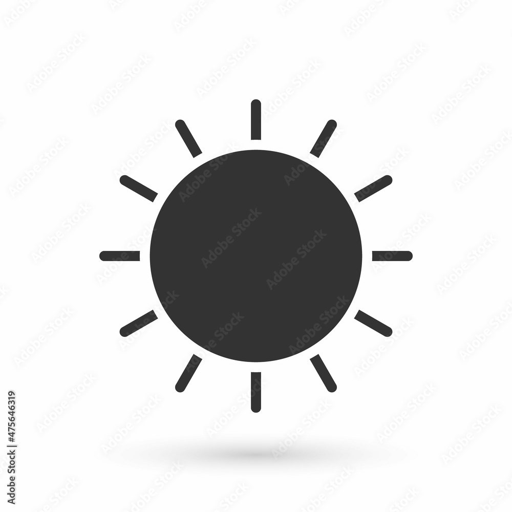 Grey Sun icon isolated on white background. Vector Grey Sun icon isolated on white background. Vector