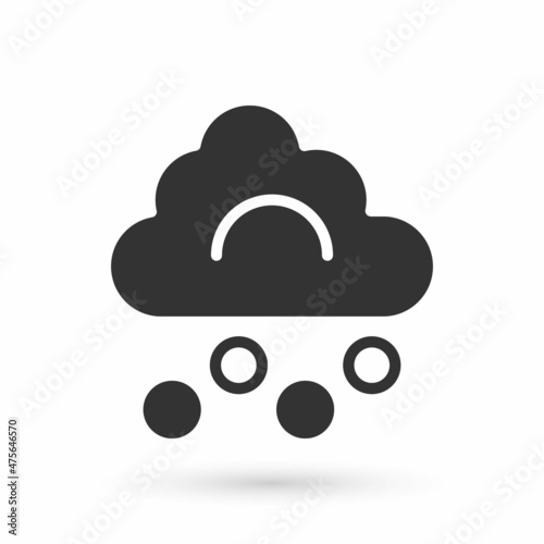 Grey Hail cloud icon isolated on white background. Vector