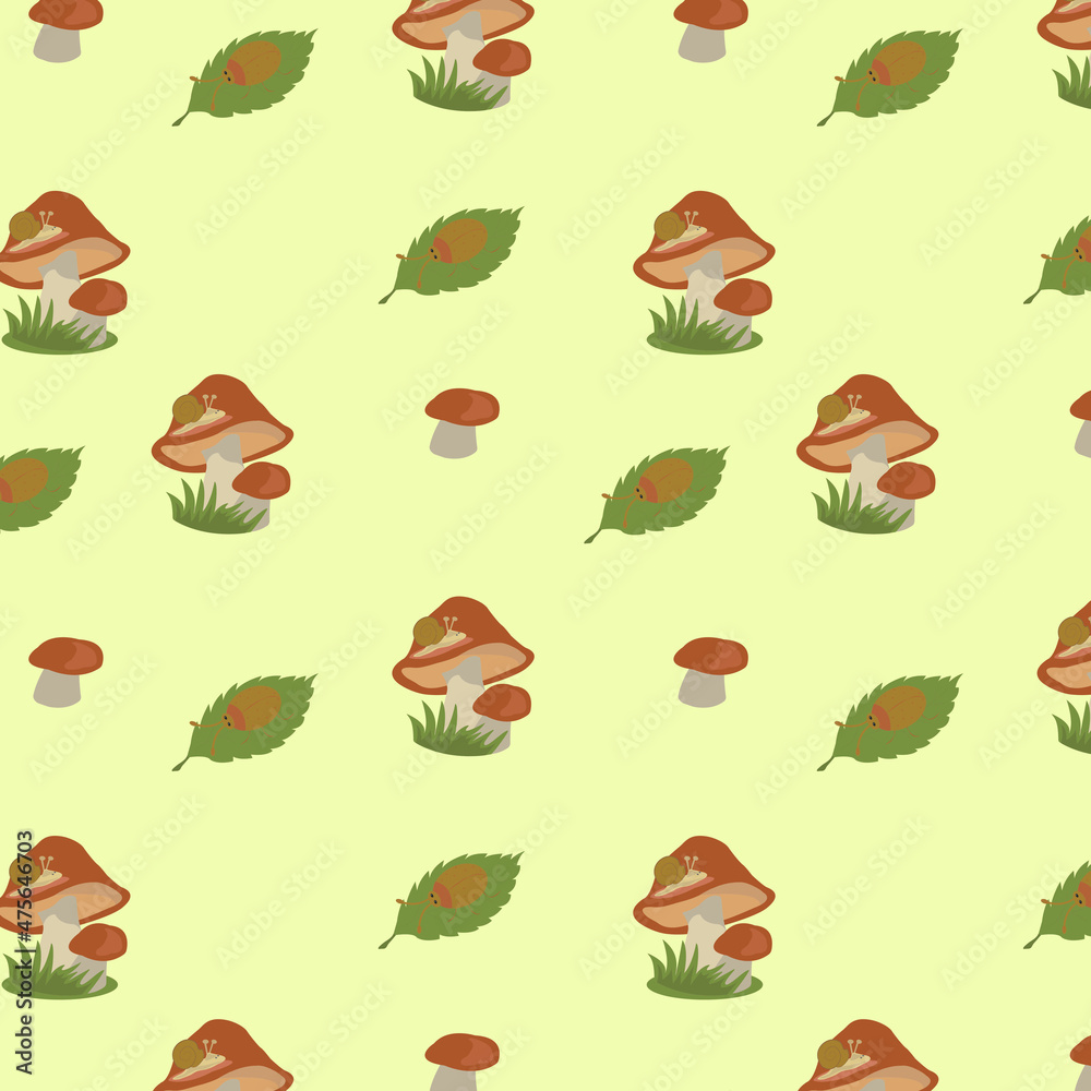 pattern with mushrooms, background, vector illustration pattern with mushrooms, background, vector illustration